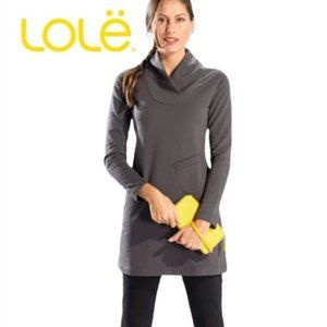 LOLE Grey Sweatshirt V-neck Sweatshirt Dress XS